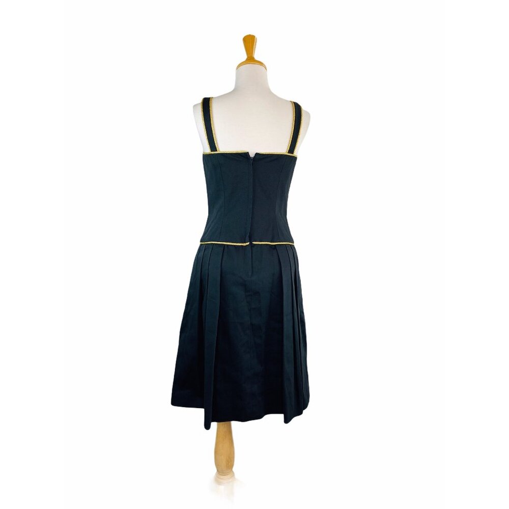 Albert Nipon Isabell Gerhart Vintage 60s Dress Black Gold Bows Sz 4 - Picture 5 of 12